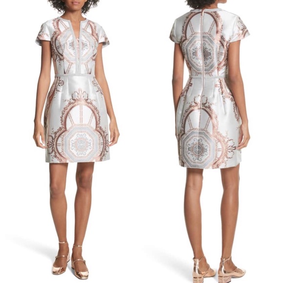 ❌SOLD❌NWT TED BAKER Metallic Versailles Dress - Picture 2 of 8